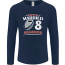 8 Year Wedding Anniversary 8th Rugby Mens Long Sleeve T-Shirt Navy Blue