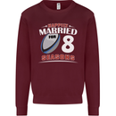 8 Year Wedding Anniversary 8th Rugby Mens Sweatshirt Jumper Maroon