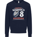 8 Year Wedding Anniversary 8th Rugby Mens Sweatshirt Jumper Navy Blue
