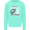 8 Year Wedding Anniversary 8th Rugby Mens Sweatshirt Jumper Peppermint