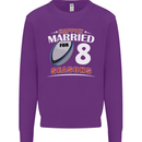 8 Year Wedding Anniversary 8th Rugby Mens Sweatshirt Jumper Purple
