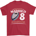 8 Year Wedding Anniversary 8th Rugby Mens T-Shirt 100% Cotton Red