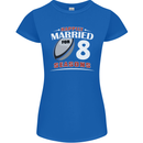 8 Year Wedding Anniversary 8th Rugby Womens Petite Cut T-Shirt Royal Blue