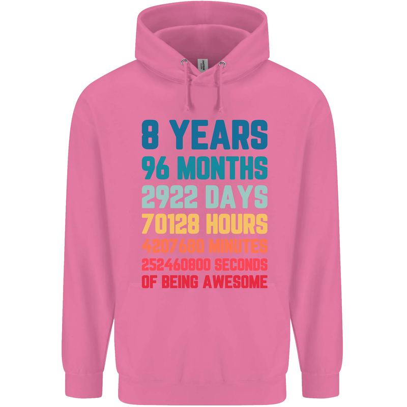 8th Birthday 8 Year Old Childrens Kids Hoodie Azalea