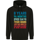 8th Birthday 8 Year Old Childrens Kids Hoodie Black