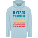 8th Birthday 8 Year Old Childrens Kids Hoodie Light Blue
