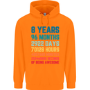 8th Birthday 8 Year Old Childrens Kids Hoodie Orange