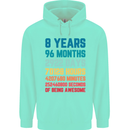 8th Birthday 8 Year Old Childrens Kids Hoodie Peppermint