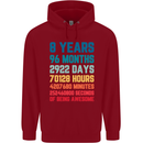 8th Birthday 8 Year Old Childrens Kids Hoodie Red
