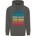 8th Birthday 8 Year Old Childrens Kids Hoodie Storm Grey