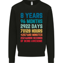 8th Birthday 8 Year Old Kids Sweatshirt Jumper Black