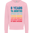 8th Birthday 8 Year Old Kids Sweatshirt Jumper Light Pink