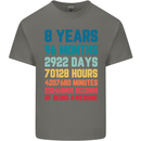 8th Birthday 8 Year Old Kids T-Shirt Childrens Charcoal