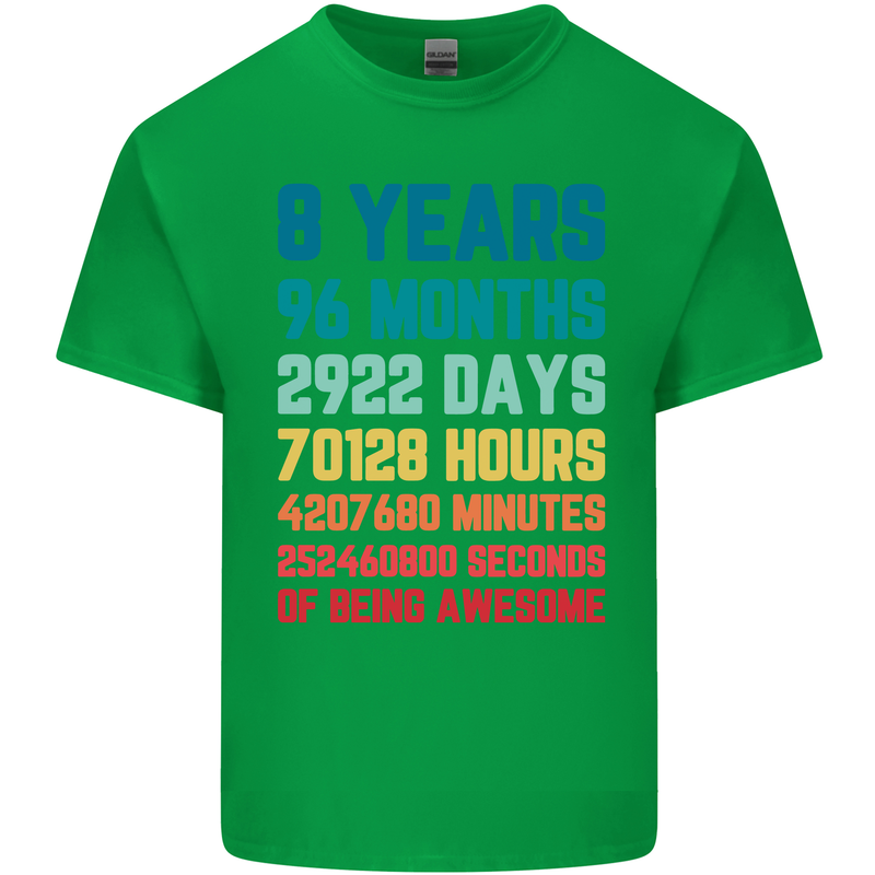 8th Birthday 8 Year Old Kids T-Shirt Childrens Irish Green