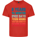 8th Birthday 8 Year Old Kids T-Shirt Childrens Red