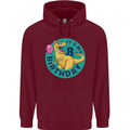 8th Birthday Dinosaur T-Rex 8 Year Old Childrens Kids Hoodie Maroon
