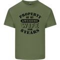 8th Wedding Anniversary 8 Year Funny Wife Mens Cotton T-Shirt Tee Top Military Green