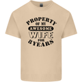 8th Wedding Anniversary 8 Year Funny Wife Mens Cotton T-Shirt Tee Top Sand