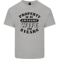 8th Wedding Anniversary 8 Year Funny Wife Mens Cotton T-Shirt Tee Top Sports Grey