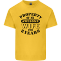 8th Wedding Anniversary 8 Year Funny Wife Mens Cotton T-Shirt Tee Top Yellow