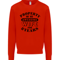 8th Wedding Anniversary 8 Year Funny Wife Mens Sweatshirt Jumper Bright Red