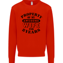 8th Wedding Anniversary 8 Year Funny Wife Mens Sweatshirt Jumper Bright Red