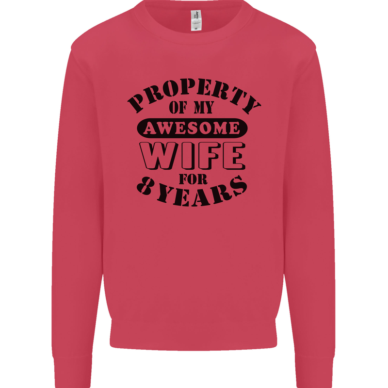 8th Wedding Anniversary 8 Year Funny Wife Mens Sweatshirt Jumper Heliconia