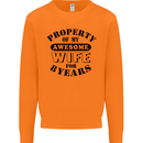 8th Wedding Anniversary 8 Year Funny Wife Mens Sweatshirt Jumper Orange