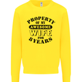 8th Wedding Anniversary 8 Year Funny Wife Mens Sweatshirt Jumper Yellow