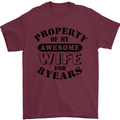 8th Wedding Anniversary 8 Year Funny Wife Mens T-Shirt 100% Cotton Maroon