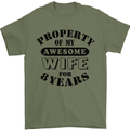 8th Wedding Anniversary 8 Year Funny Wife Mens T-Shirt 100% Cotton Military Green