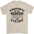 8th Wedding Anniversary 8 Year Funny Wife Mens T-Shirt 100% Cotton Sand