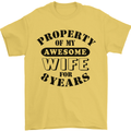 8th Wedding Anniversary 8 Year Funny Wife Mens T-Shirt 100% Cotton Yellow