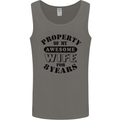 8th Wedding Anniversary 8 Year Funny Wife Mens Vest Tank Top Charcoal
