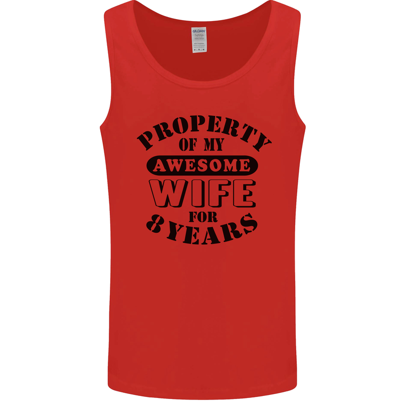 8th Wedding Anniversary 8 Year Funny Wife Mens Vest Tank Top Red