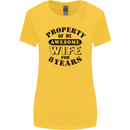 8th Wedding Anniversary 8 Year Funny Wife Womens Wider Cut T-Shirt Yellow