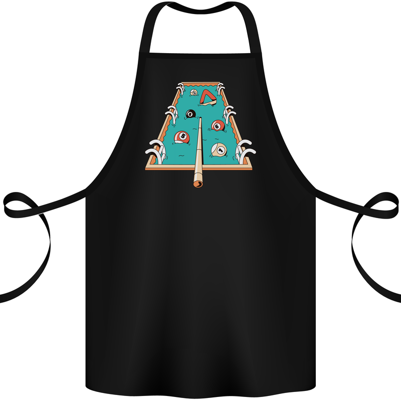 9-Ball Pool Funny Swimming Pool Mashup Cotton Apron 100% Organic Black