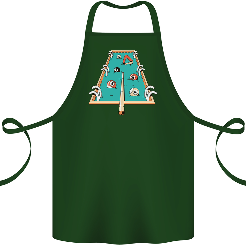 9-Ball Pool Funny Swimming Pool Mashup Cotton Apron 100% Organic Forest Green