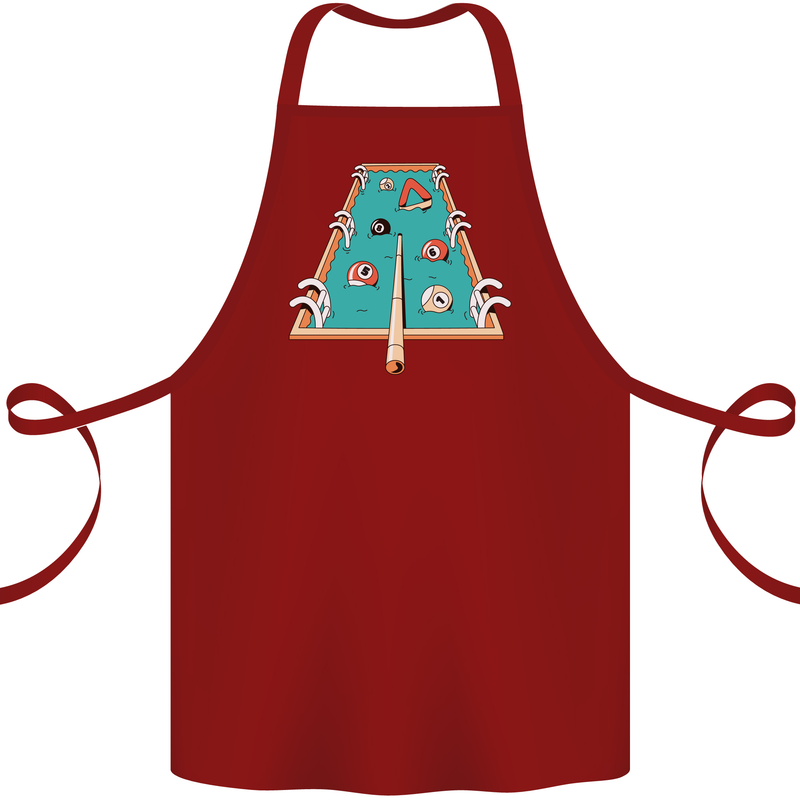 9-Ball Pool Funny Swimming Pool Mashup Cotton Apron 100% Organic Maroon