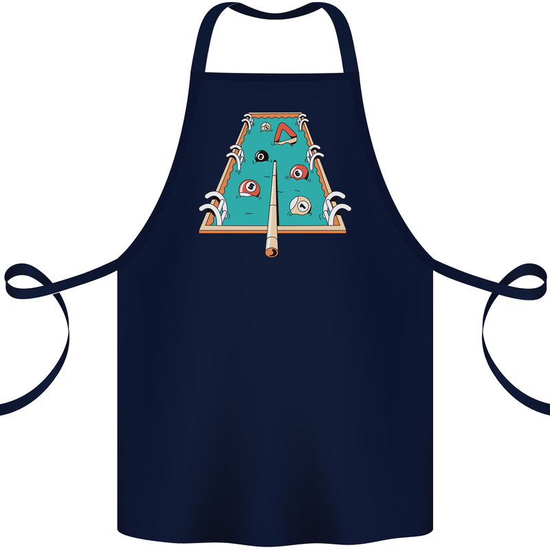 9-Ball Pool Funny Swimming Pool Mashup Cotton Apron 100% Organic Navy Blue