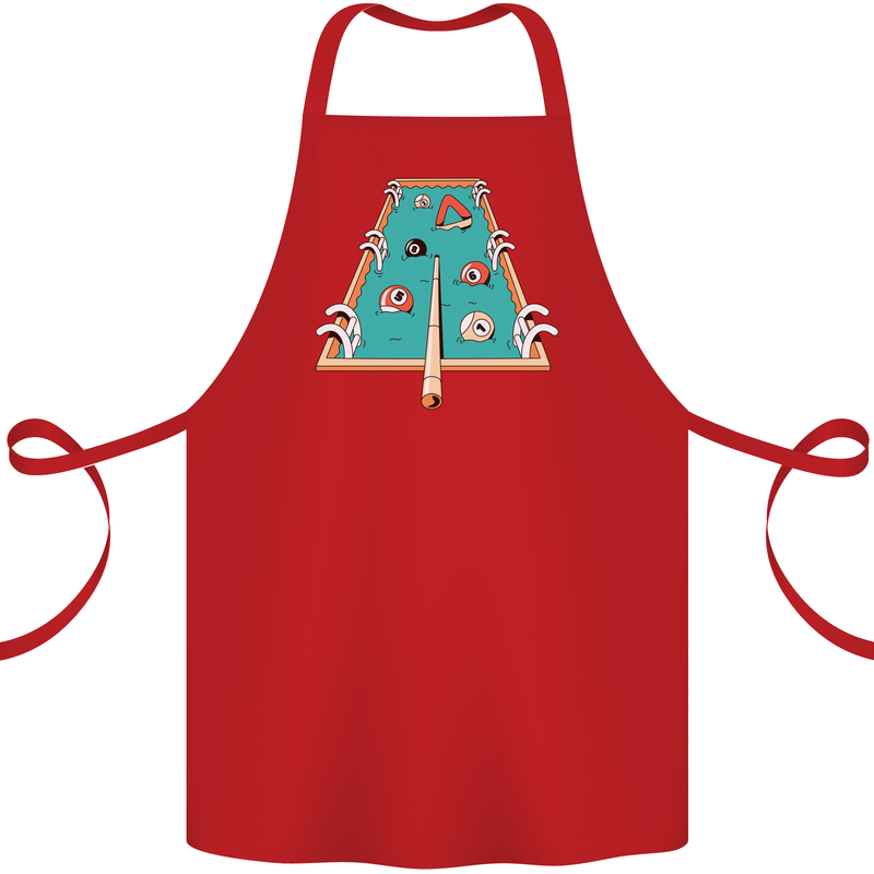 9-Ball Pool Funny Swimming Pool Mashup Cotton Apron 100% Organic Red