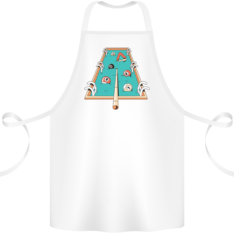 9-Ball Pool Funny Swimming Pool Mashup Cotton Apron 100% Organic White