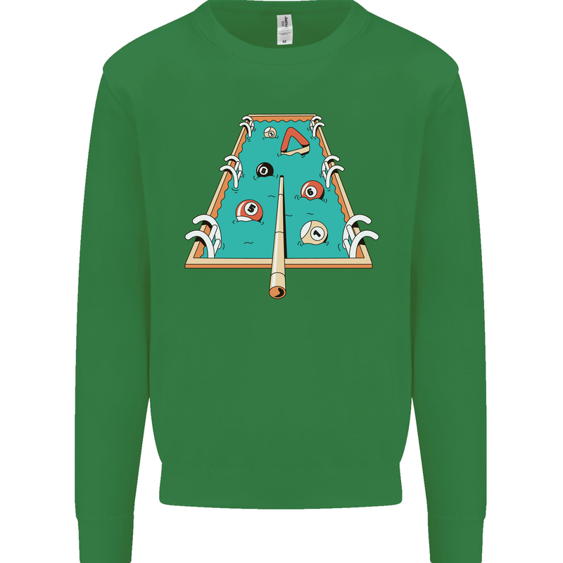 9-Ball Pool Funny Swimming Pool Mashup Kids Sweatshirt Jumper Irish Green