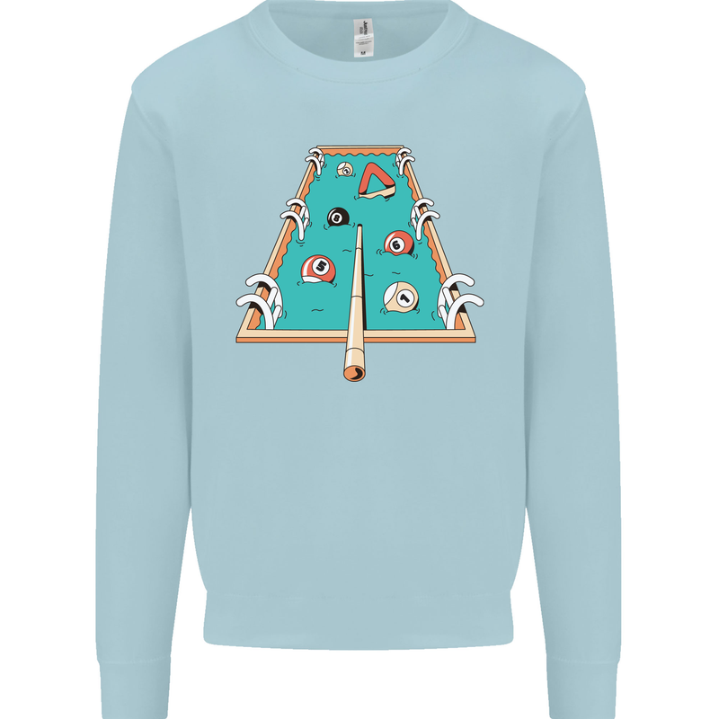 9-Ball Pool Funny Swimming Pool Mashup Kids Sweatshirt Jumper Light Blue