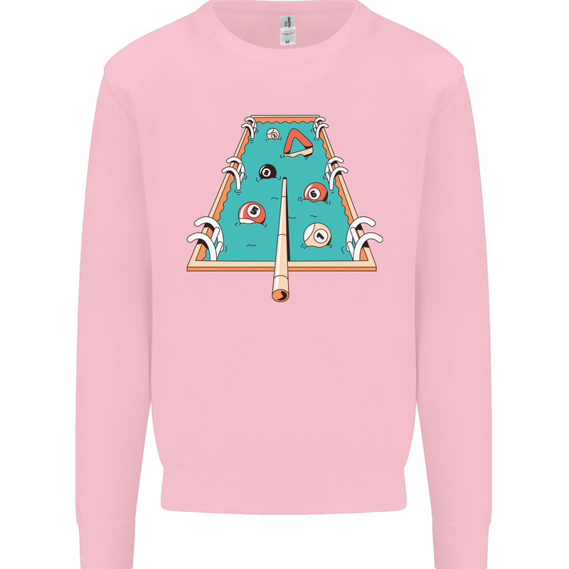 9-Ball Pool Funny Swimming Pool Mashup Kids Sweatshirt Jumper Light Pink