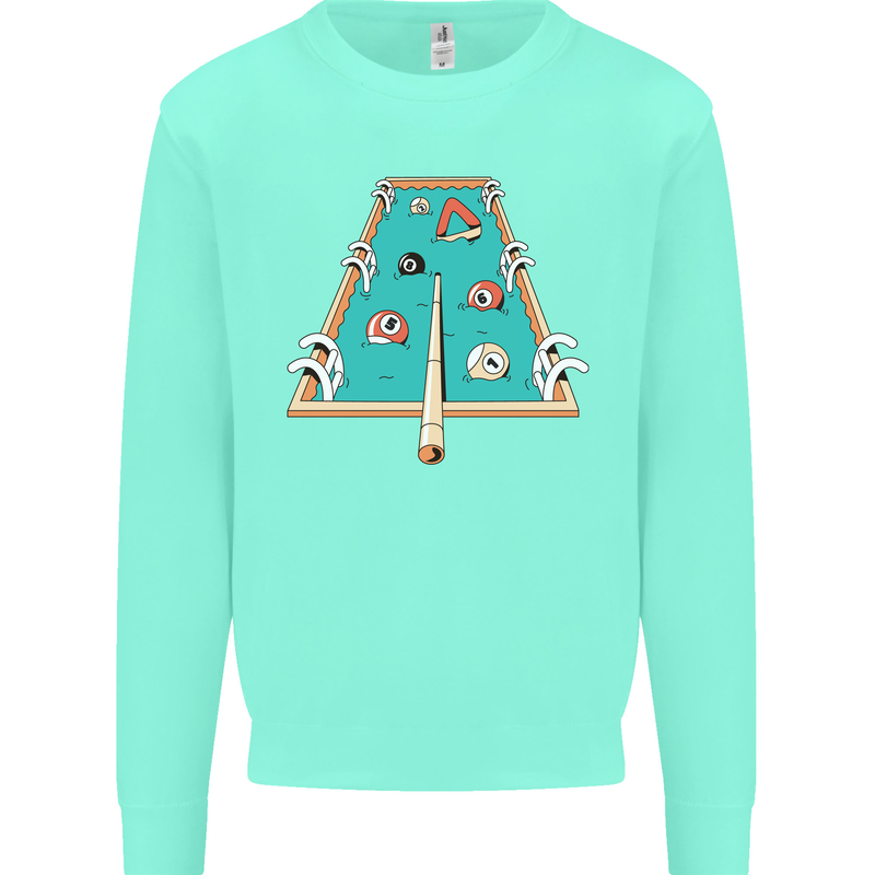 9-Ball Pool Funny Swimming Pool Mashup Kids Sweatshirt Jumper Peppermint
