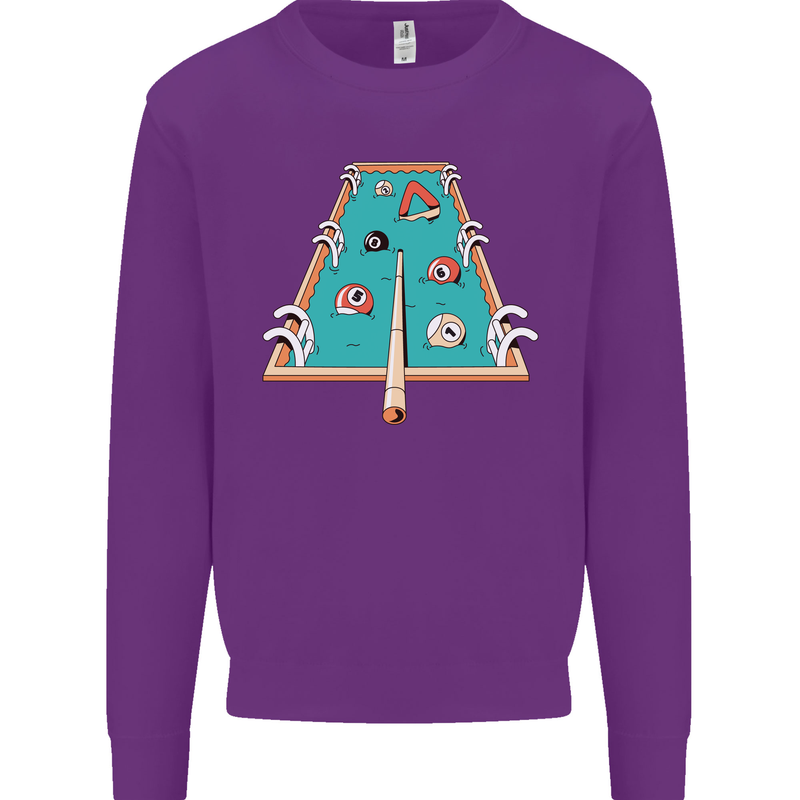 9-Ball Pool Funny Swimming Pool Mashup Kids Sweatshirt Jumper Purple
