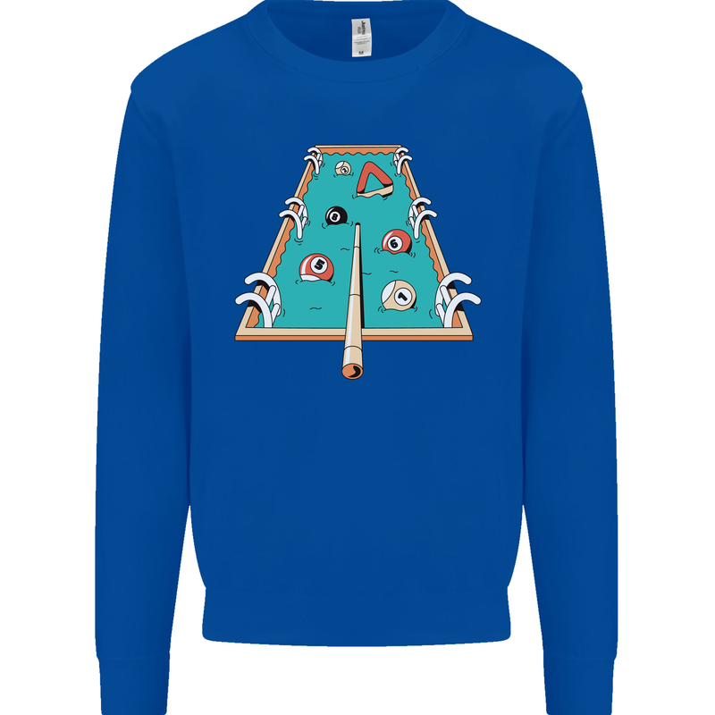 9-Ball Pool Funny Swimming Pool Mashup Kids Sweatshirt Jumper Royal Blue