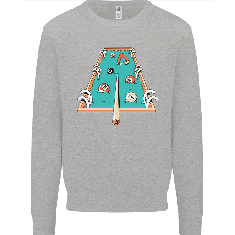9-Ball Pool Funny Swimming Pool Mashup Kids Sweatshirt Jumper Sports Grey