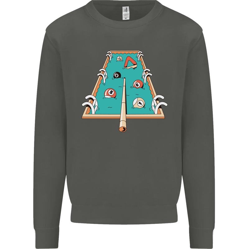 9-Ball Pool Funny Swimming Pool Mashup Kids Sweatshirt Jumper Storm Grey